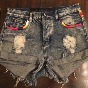 One Teaspoon CUSTOM Shorts Festival embroidered